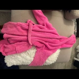 Hot Pink Hooded Bath Robe
